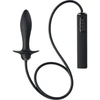 Anal Fantasy Auto-Throb Uppblåsbar Vibrerande Analplugg 13 cm - Svart - Svart