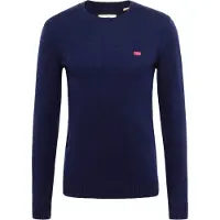 Levi's för män. A4320-0001 Original Housemark marinblå tröja (S), Casual, Ull, Lång ärm, Marino