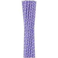 GoDan S.A Papperssugrör Lila Med Vita Prickar 6x197 Mm / 12 St