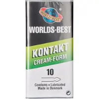 World'S Best Kontakt Cream-Form kondomer 10 st - Klar - L