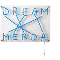 Seletti LED-dekorerad vägglampa Dream-Merda, blå dimbar, Blå, Vardagsrum / matsal, Syntetmaterial, Design