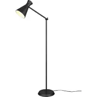 TRIO Leuchten Golvlampa Enzo, Svart, Vardagsrum / matsal, Metall, Golvlampa