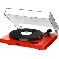 Pro-Ject JukeBox E1 + OM5e Skivspelare, Allt-i-ett-system / Plug and Play med Bluetooth, röd piano , röd