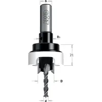 Cmt Träborr med försänkning ; 90°; S=10 mm; d=6 mm; D=14 mm