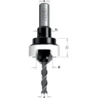 Cmt Träborr med försänkning ; 45°; S=10 mm; d=6 mm; D=16 mm