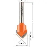 Cmt V-formad fräs ; S=1/4''; D=18 mm