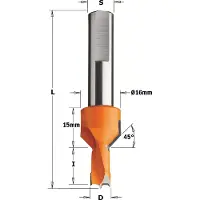 Cmt Borr för trä 377.083.12; 8 mm; vänster