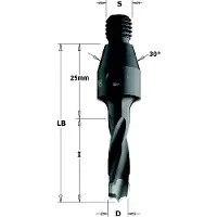 Cmt Borr för trä ; S=M10/30°; D=10x50 mm