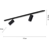 Pure Technik LED-ljusramp, 2 lampor, svart Technik, dimbar, Svart, Vardagsrum / matsal, Metall, Modern