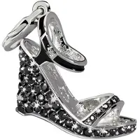 Glamour Woman's Charm Link Glamour GS2-01 svart (4 cm)