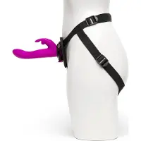 Happy Rabbit - strap-on vibrator med kaninöron - lila