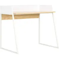 vidaXL Skrivbord vit och ek 90x60x88 cm
