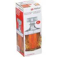 24.Se Whiskeykaraff i glas 0,8 liter – elegant karaff / glaskaraff med lock