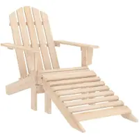 vidaXL Adirondackstol med fotpall massivt granträ