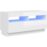 vidaXL TV-bänk med LED-belysning vit högglans 80x35x40 cm