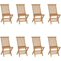 vidaXL Hopfällbara trädgårdsstolar 8 st massiv teak