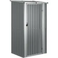 vidaXL Trädgårdsskjul grå 118,5x97x209,5 cm galvaniserat stål