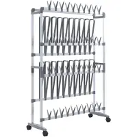 vidaXL Skoställ, Med Hjul, Silverfärgad, 89X27X120 Cm