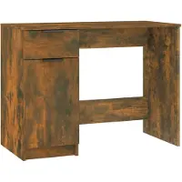 vidaXL Skrivbord rökfärgad ek 100x50x75 cm konstruerat trä