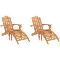 vidaXL Adirondackstolar med fotstöd 2 st massivt akaciaträ