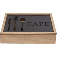 Sublime Market Connect Range-couverts - DKD Home Decor - Vintage - Métal et Aluminium - Marron - 25x18x6 cm svart