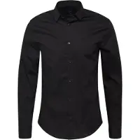 Armani Exchange för män. 8NZC31ZN28Z1200 Svart blockskjorta (L), Casual, Parti, Bomull, Klassisk, Lång ärm