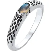 KUZZOI Ring petrol / svart / silver