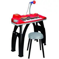 Reig Musicales Rött Elektroniskt Orgel Med 25 Tangenter Och Lampor 73x59x30 Cm