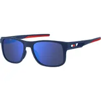 Tommy Hilfiger Wrap Mens Matte Blue Blue Mirror Solglasögon