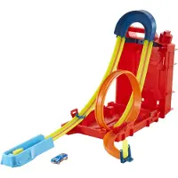 Hot Wheels Bilbana Set, Track Builder Unlimited, Stunt Box med 14 Delar & 1:64 Skala Bil
