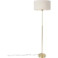 QAZQA Golvlampa justerbar guld med ljusgrå skärm 50 cm - Parte