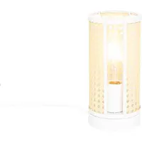 QAZQA Orientalisk bordslampa vit med rotting 12 cm - Akira