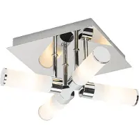 QAZQA Modern badrums taklampa krom 4-ljus IP44 - Bath