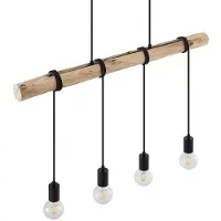 LINDBY Hänglampa Ferris , dimbar, Ljust trä, Vardagsrum / matsal, Metall, Vintage, Pendellampa