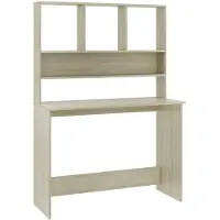 vidaXL Skrivbord med hyllor sonoma-ek 110x45x157 cm konstruerat trä