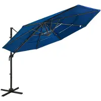 vidaXL Parasoll för Trädgård med 4 Nivåer och Aluminiumstolpe, Terrassparasol, Solskydd, Strandparasol, 313835