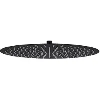 vidaXL Takduschhuvud rostfritt stål 40 cm rund svart
