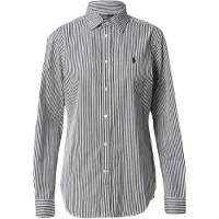 Ralph Lauren för kvinnor. 211891379002 Slim Fit skjorta med ränder svart, vit (38), Casual, Bomull, Lång ärm