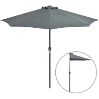 vidaXL Balkongparasoll m. aluminiumstolpe antracit 270x144 cm halvrunt