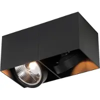 QAZQA Design spotlight svart rektangulär AR111 2-ljus - Box