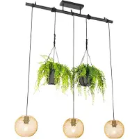 QAZQA Industriell pendellampa guld 3-ljus - Flor