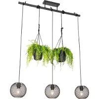 QAZQA Industriell pendellampa svart 3-ljus - Flor