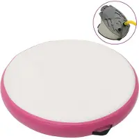 vidaXL Uppblåsbar gymnastikmatta med pump 100x100x20 cm PVC rosa