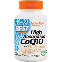 Doctors Best , Högabsorption CoQ10 med Bioperin, 200 mg, 60 Vegetabiliska Kapslar