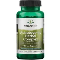 Swanson Health , Adaptogenisk Herbal Komplex med Rhodiola, Ashwagandha & Ginseng, 60 Kapslar