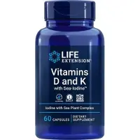 Life Extension , Vitaminer D och K med Havssjöjodin, 60 Kapslar