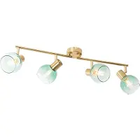 QAZQA Art Deco-spotlight guld med grönt glas 4-ljus - Vidro