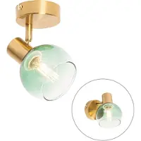 QAZQA Art Deco-spotlight guld med grönt glas - Vidro