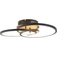 QAZQA Taklampa svart 45 cm inkl LED 3-stegs dimbar - Rowin