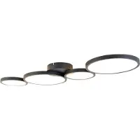 QAZQA Taklampa svart inkl. LED 3-stegs dimbar 4-ljus - Lupolo